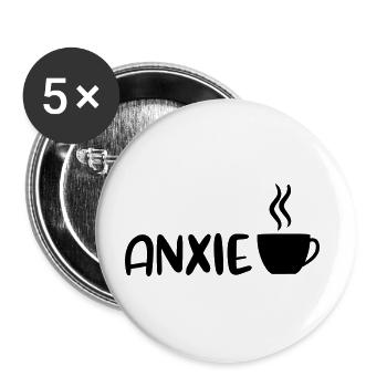 Anxiety Anxietee Anxietea Anxiety Tea Gift Shirt - Buttons large 2.2''/56 mm (5-pack) - white - Front