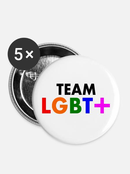 Lgbt - Buttons groß 56 mm (5er Pack) - Weiß