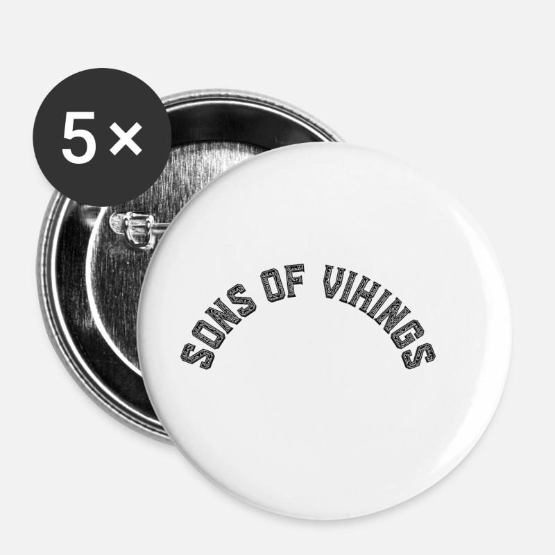 Sons of Vikings - Buttons groß 56 mm (5er Pack) - Weiß