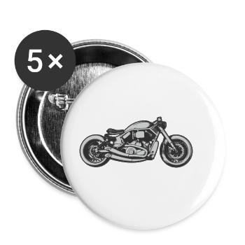 Motorcycle - Buttons large 2.2''/56 mm (5-pack) - white - Front