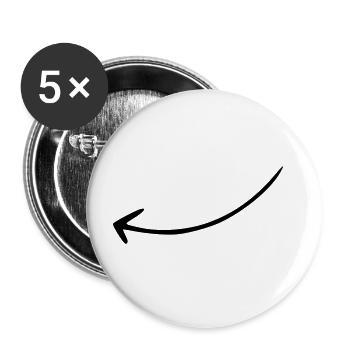 Flèche dessin croquis noir - Lot de 5 grands badges (56 mm) - blanc - Devant