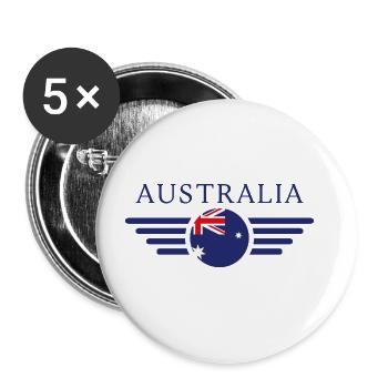 Australien - Buttons groß 56 mm (5er Pack) - Weiß - Vorne