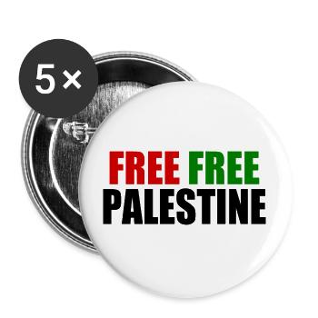 Free Free palestine - Buttons groß 56 mm (5er Pack) - Weiß - Vorne
