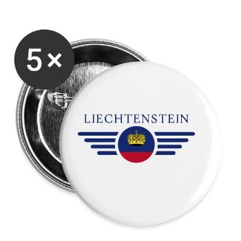 Liechtenstein Style T-Shirt - Buttons large 2.2''/56 mm (5-pack) - white - Front