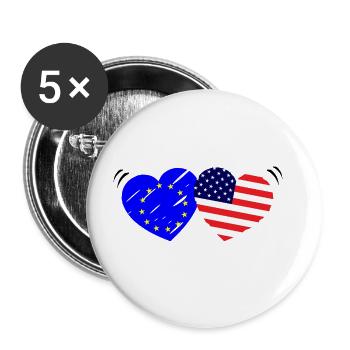 The love of Europe America - Buttons large 2.2''/56 mm (5-pack) - white - Front