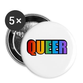 Queer - Buttons groß 56 mm (5er Pack) - Weiß - Vorne