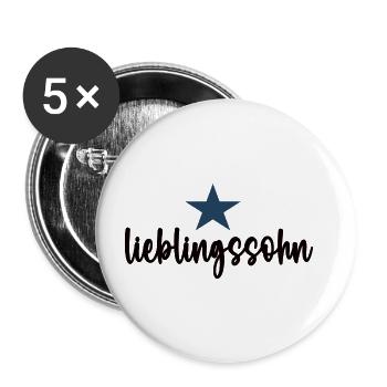 Lieblingssohn Geburtstag Hochzeit Söhne Sohn - Buttons groß 56 mm (5er Pack) - Weiß - Vorne