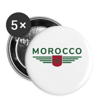 Marokko Rabat Fan Outfit Design T Shirt - Buttons groß 56 mm (5er Pack) - Weiß - Vorne