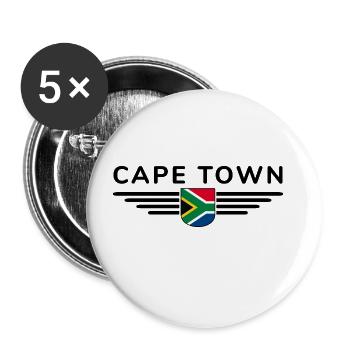Cape Town T-Shirt for Fans and Explorers - Buttons large 2.2''/56 mm (5-pack) - white - Front