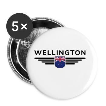 T-shirt Wellington pour les fans néo-zélandais - Lot de 5 grands badges (56 mm) - blanc - Devant