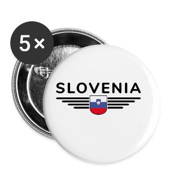 Stylish Slovenia design - Buttons large 2.2''/56 mm (5-pack) - white - Front