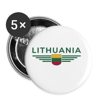 T-shirt Lituanie – Fierté et style - Lot de 5 grands badges (56 mm) - blanc - Devant