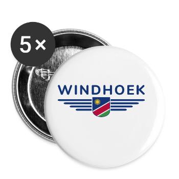 Windhoek T-Shirt for Namibia Lovers - Buttons large 2.2''/56 mm (5-pack) - white - Front