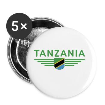 Tanzania T-Shirt for Real Fans - Buttons large 2.2''/56 mm (5-pack) - white - Front