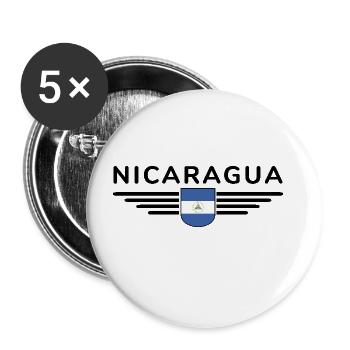 Nicaragua T-Shirt Design - Buttons groß 56 mm (5er Pack) - Weiß - Vorne