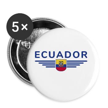 Ecuador Fans T-Shirt Design - Buttons groß 56 mm (5er Pack) - Weiß - Vorne