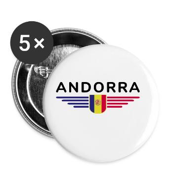 Andorra Fans T-Shirt Design - Buttons large 2.2''/56 mm (5-pack) - white - Front