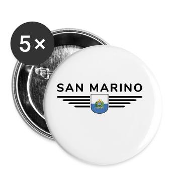 I Love San Marino, Elegance Style Design T-Shirt - Buttons large 2.2''/56 mm (5-pack) - white - Front