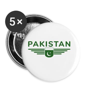 Pakistan Design – Proud of the homeland - Buttons large 2.2''/56 mm (5-pack) - white - Front
