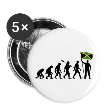 Jamaica - Evolution - Flagge - Nation - Buttons groß 56 mm (5er Pack) - Weiß - Vorne