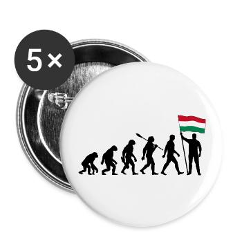 Ungarn - Evolution - Flagge - Nation - Buttons groß 56 mm (5er Pack) - Weiß - Vorne