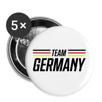 germany flagge deutschland team - Buttons groß 56 mm (5er Pack) - Weiß - Vorne