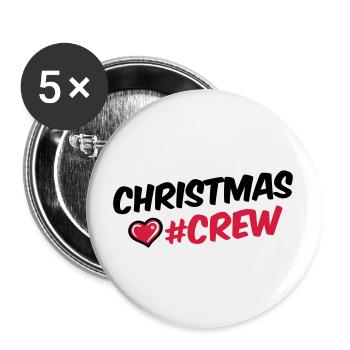 christmas crew heart christmas - Buttons large 2.2''/56 mm (5-pack) - white - Front