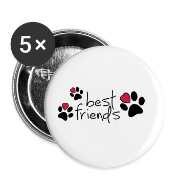 Meilleur ami de Slagon, j'aime mon chien ou mon chat. - Lot de 5 grands badges (56 mm) - blanc - Devant