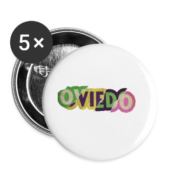 Oviedo Spain City Font Punk Retro Vintage - Buttons large 2.2''/56 mm (5-pack) - white - Front