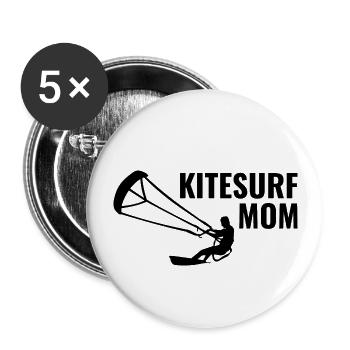 Kitesurf Kiteboard Kiteboarder Kitesurf Maman - Lot de 5 grands badges (56 mm) - blanc - Devant