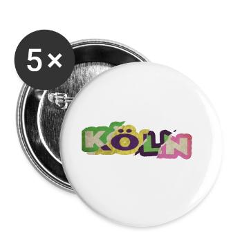 Köln Deutschland Stadt Schrift Punk Retro - Buttons groß 56 mm (5er Pack) - Weiß - Vorne