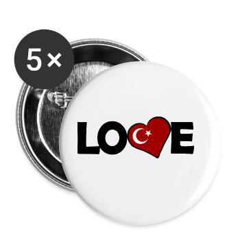 A heart for Turkey - Buttons large 2.2''/56 mm (5-pack) - white - Front