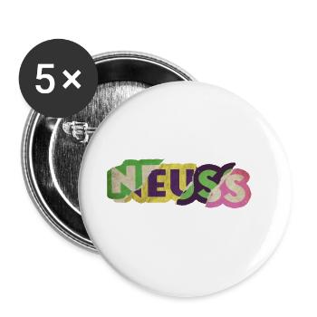 Neuss Allemagne City Font Punk Rétro - Lot de 5 grands badges (56 mm) - blanc - Devant