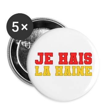 Je hais la haine - Lot de 5 grands badges (56 mm) - blanc - Devant