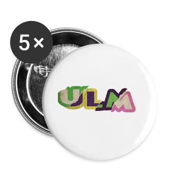 Ulm Deutschland Stadt Schrift Punk Retro - Buttons groß 56 mm (5er Pack) - Weiß - Vorne