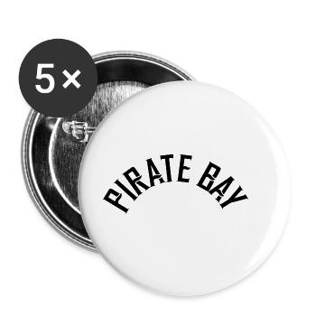 Pirate Bay - Buttons groß 56 mm (5er Pack) - Weiß - Vorne