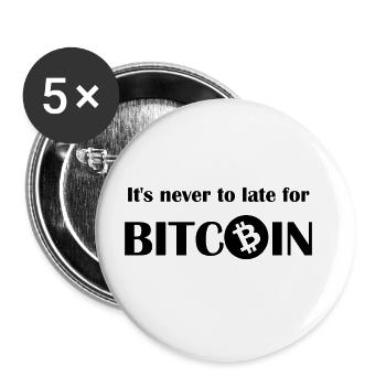 The future is Bitcoin - Buttons large 2.2''/56 mm (5-pack) - white - Front
