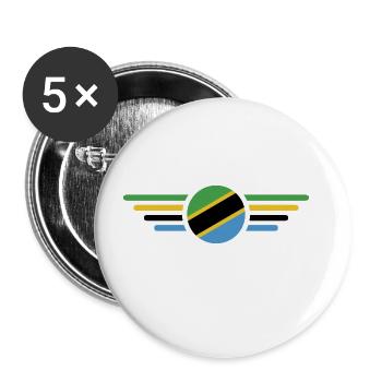 I Love Tanzania, Elegance Style Design T-Shirt - Buttons large 2.2''/56 mm (5-pack) - white - Front