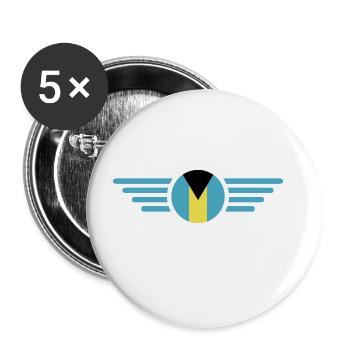 J’aime les Bahamas, T-shirt design de style élégance - Lot de 5 grands badges (56 mm) - blanc - Devant