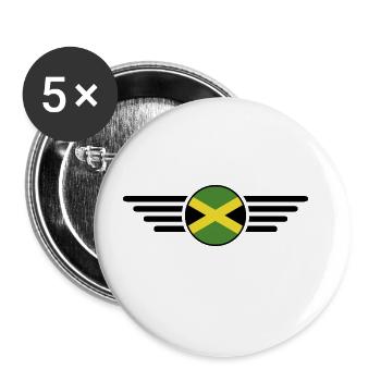 J’aime la Jamaïque, Style Design T-Shirt - Lot de 5 grands badges (56 mm) - blanc - Devant