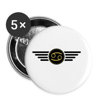 Zodiac sign Cancer, exclusive t-shirt design - Buttons large 2.2''/56 mm (5-pack) - white - Front