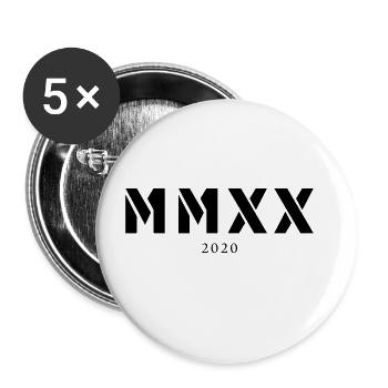 Année de naissance en chiffres romains Fabriqué en 2020 - Lot de 5 grands badges (56 mm) - blanc - Devant