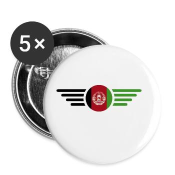 I Love Afghanistan, Elegance Style Design T-Shirt - Buttons large 2.2''/56 mm (5-pack) - white - Front