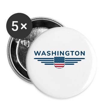 Washington USA Outfit Design T-Shirt - Buttons large 2.2''/56 mm (5-pack) - white - Front