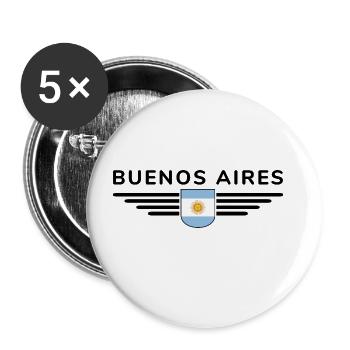 Buenos Aires Shirt for Argentina Fans - Buttons large 2.2''/56 mm (5-pack) - white - Front