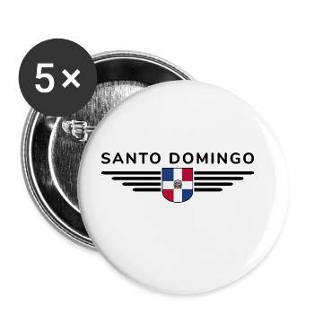 Conception de t-shirt Santo Domingo - Lot de 5 grands badges (56 mm) - blanc - Devant
