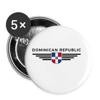 République dominicaine T-Shirt Design - Lot de 5 grands badges (56 mm) - blanc - Devant