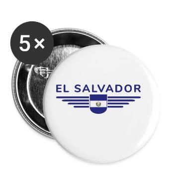 El Salvador T-Shirt Design - Buttons large 2.2''/56 mm (5-pack) - white - Front