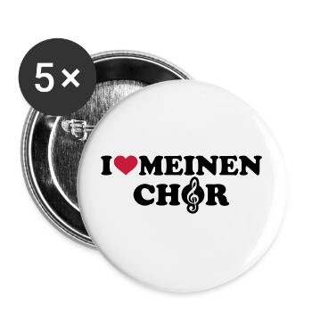 Chor - Buttons groß 56 mm (5er Pack) - Weiß - Vorne
