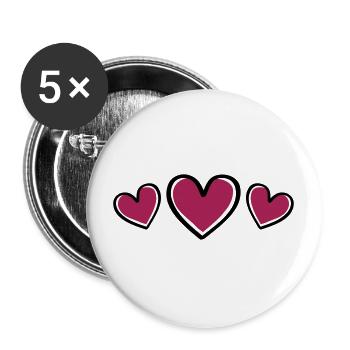 herzen symbol herz liebe - Buttons groß 56 mm (5er Pack) - Weiß - Vorne